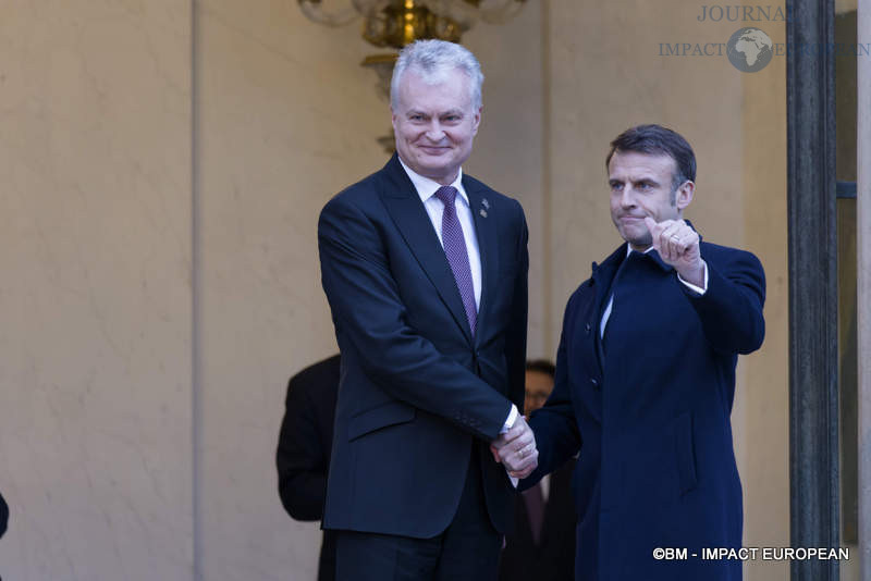 Le président de la république de Lituanie, Gitanas Nausėda et le président français Emmanuel Macron