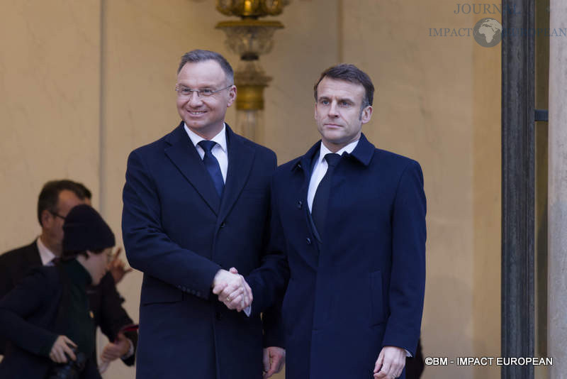 Le président polonais Andrzej Duda et le président français Emmanuel Macron