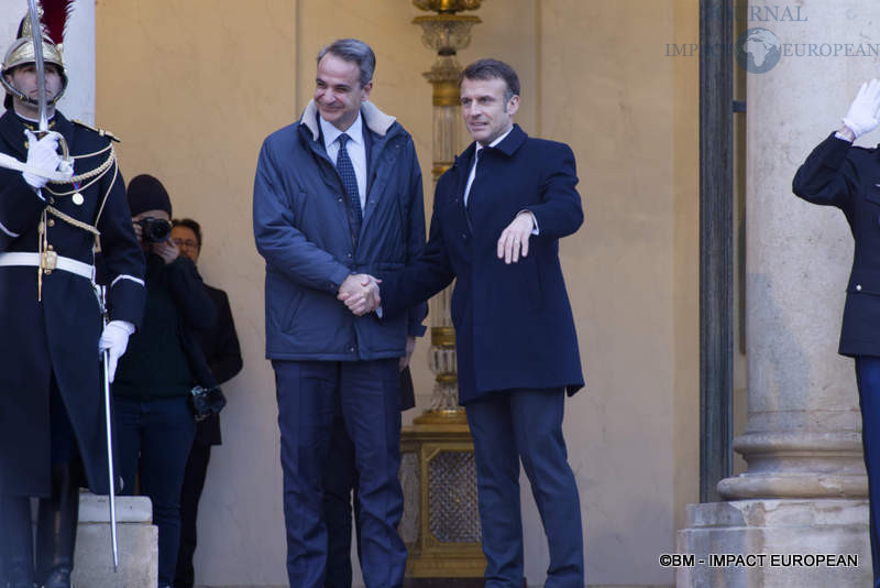 Kyriakos Mitsotakis, Premier ministre grec et le président français Emmanuel Macron