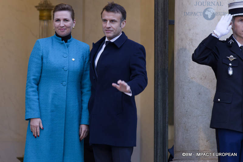 Mette Frederiksen, Premier Ministre du Danemark et le président français Emmanuel Macron