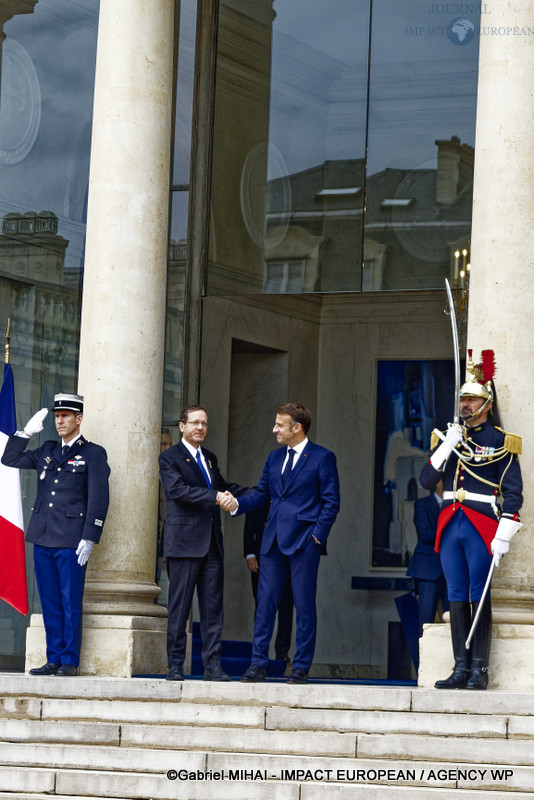 Isaac HERZOG, Président de l’Etat d’Israël et le président français Emmanuel MACRON