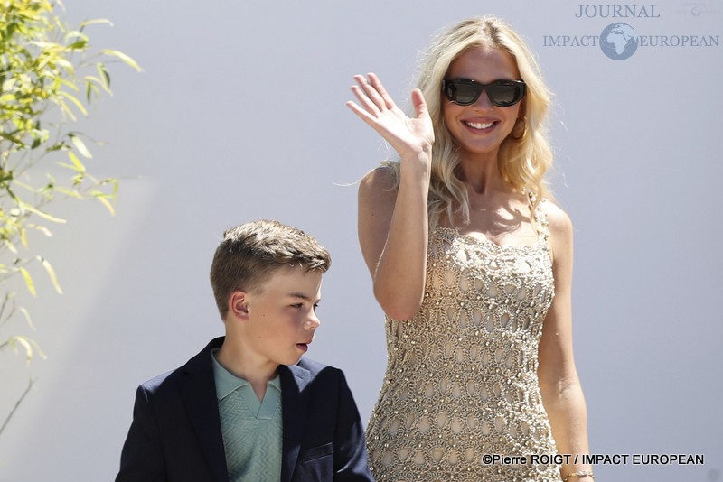 Clark Shotwell et Olga Hoffmann avant le photocall du film Propeller one-way night Coach ( Vol de nuiit pour Los Angelles ) Cannes Premiere le 16 mai 2026 au 79e Festival de Cannes, France. ©Pierre ROIGT / IMPACT EUROPEAN