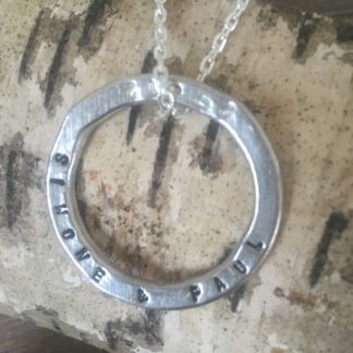 Pewter hand-stamped single circle