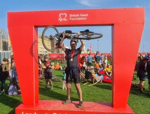 £600 raised for the British Heart Foundation on the London to Brighton Offroad bikeride, 2024