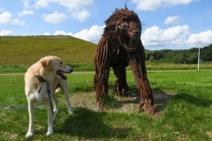 Baviaan met kleintje - Patrick Visser. Westpoortweg. Naar veerpont Spaarndam-Buitenhuizen, en terug (24 Augustus 2021)