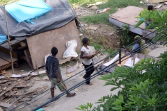 Seen from the window - Black River people - Majnu Ka Tilla, Delhi (4 September 2013)