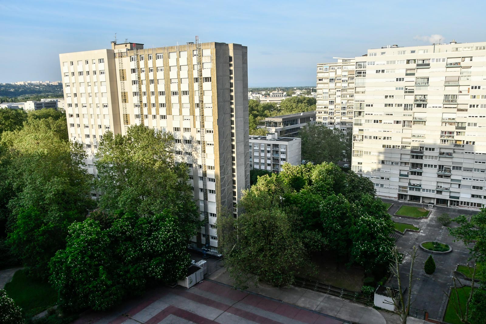 Zicht vanaf de 13e verdieping, 1 Av. Roberto Rossellini, Villeurbanne, Lyon.