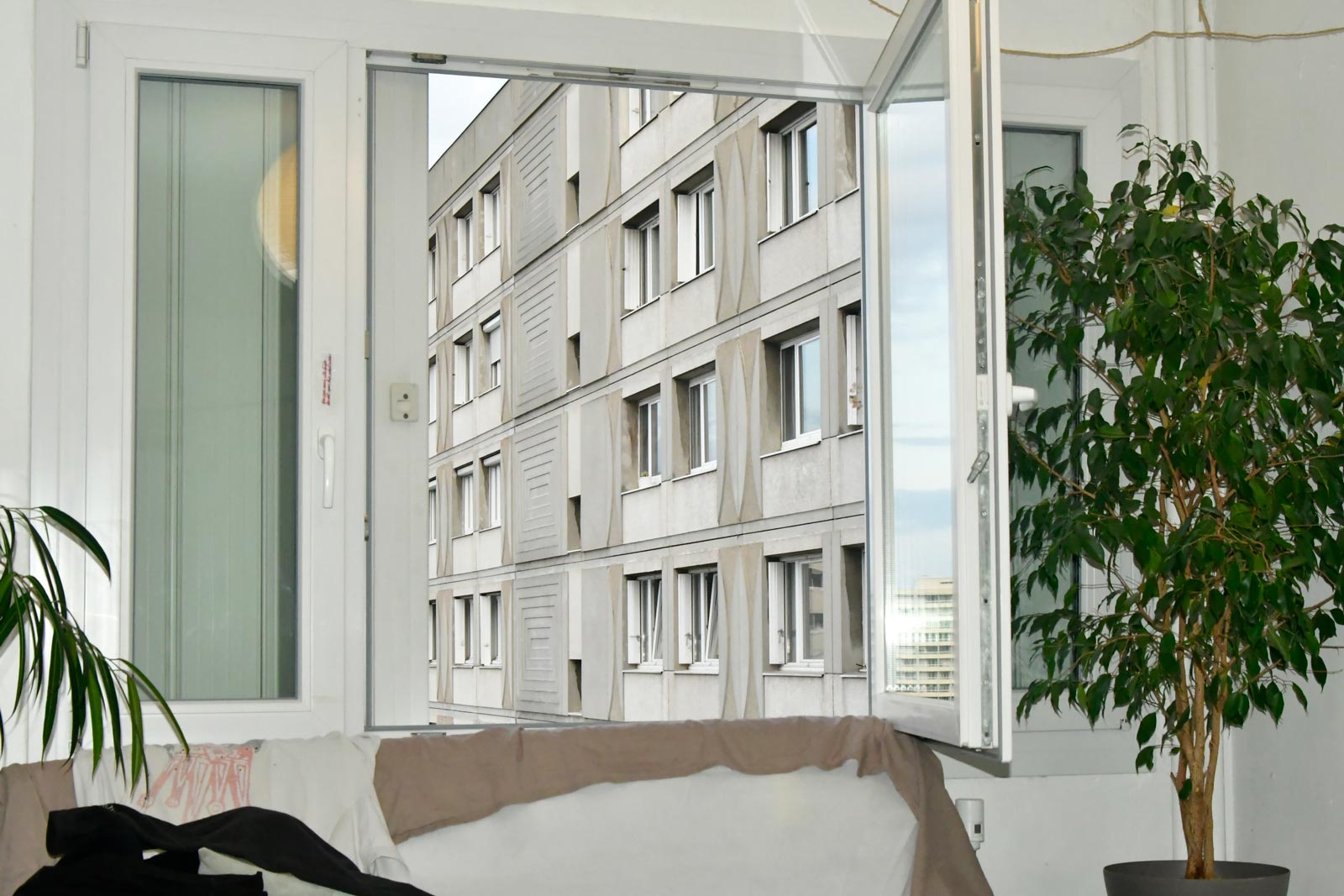 Zicht vanaf de 13e verdieping, 1 Av. Roberto Rossellini, Villeurbanne, Lyon.