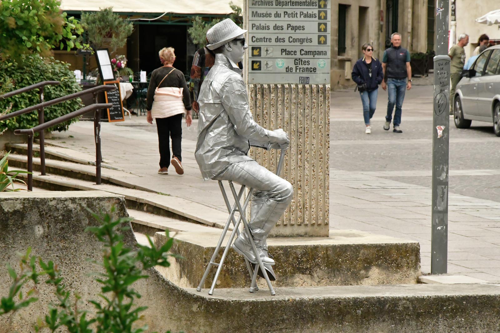 Levend standbeed - Place de l'Horloge, Avignon (3-5-2026)