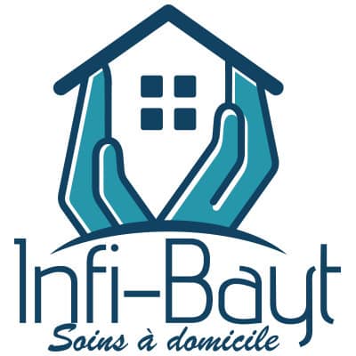 Logo d'Infi-Bayt Soins à domicile : maison entre deux mains