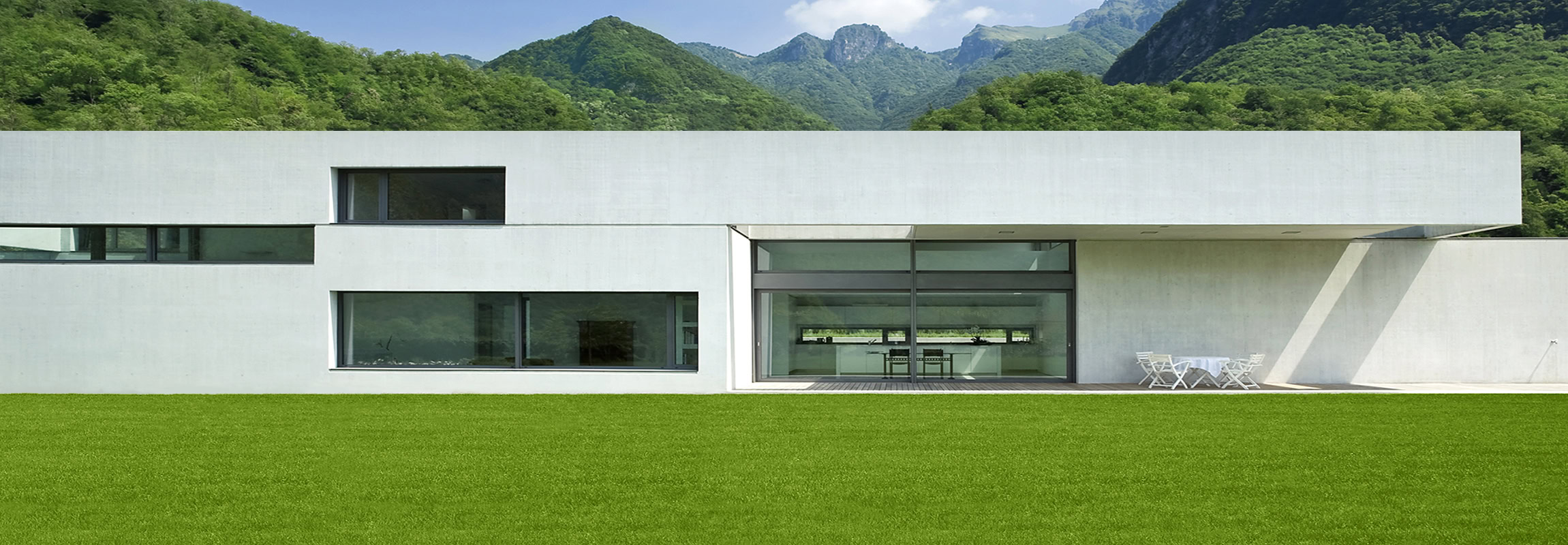 Außenbereich,Modern,Stil,Villa,Umgeben,Von,Natur