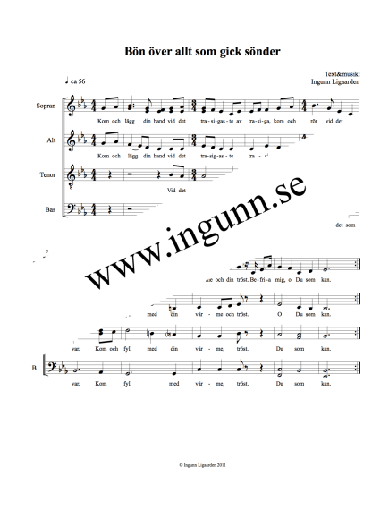 Bön över allt som gick sönder - SATB