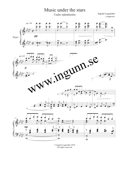 Under stjärnhimlen - pianosolo