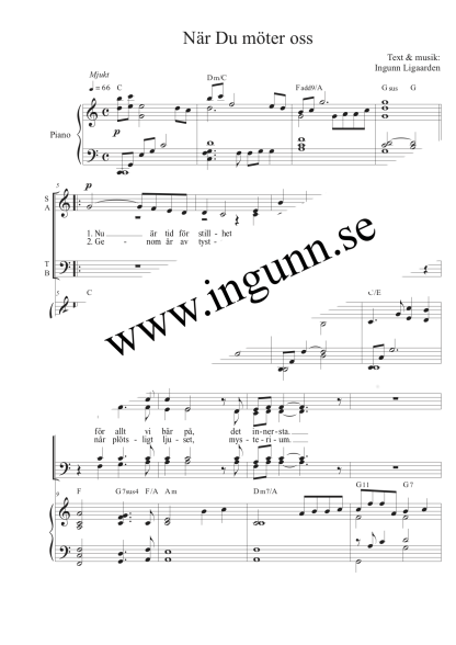 När Du möter oss - SATB & piano