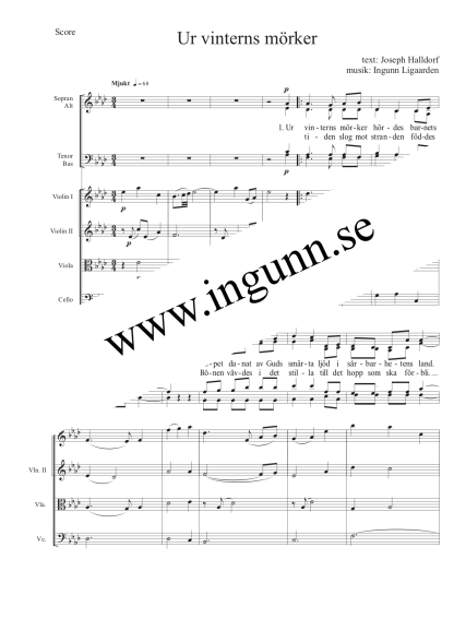 Ur vinterns mörker - SATB & stråkkvartett