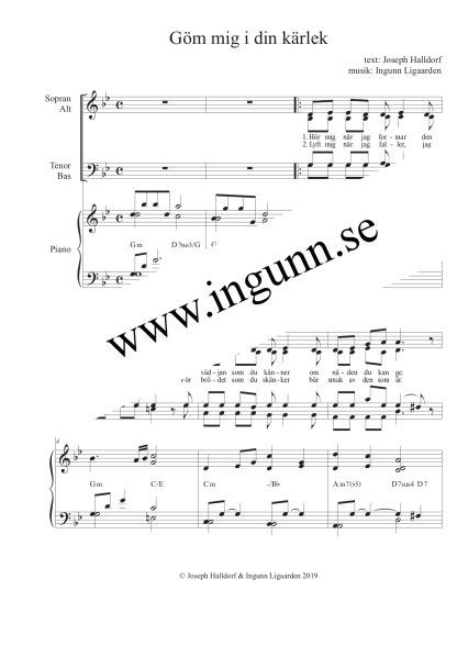 Göm mig i din kärlek - SATB & piano