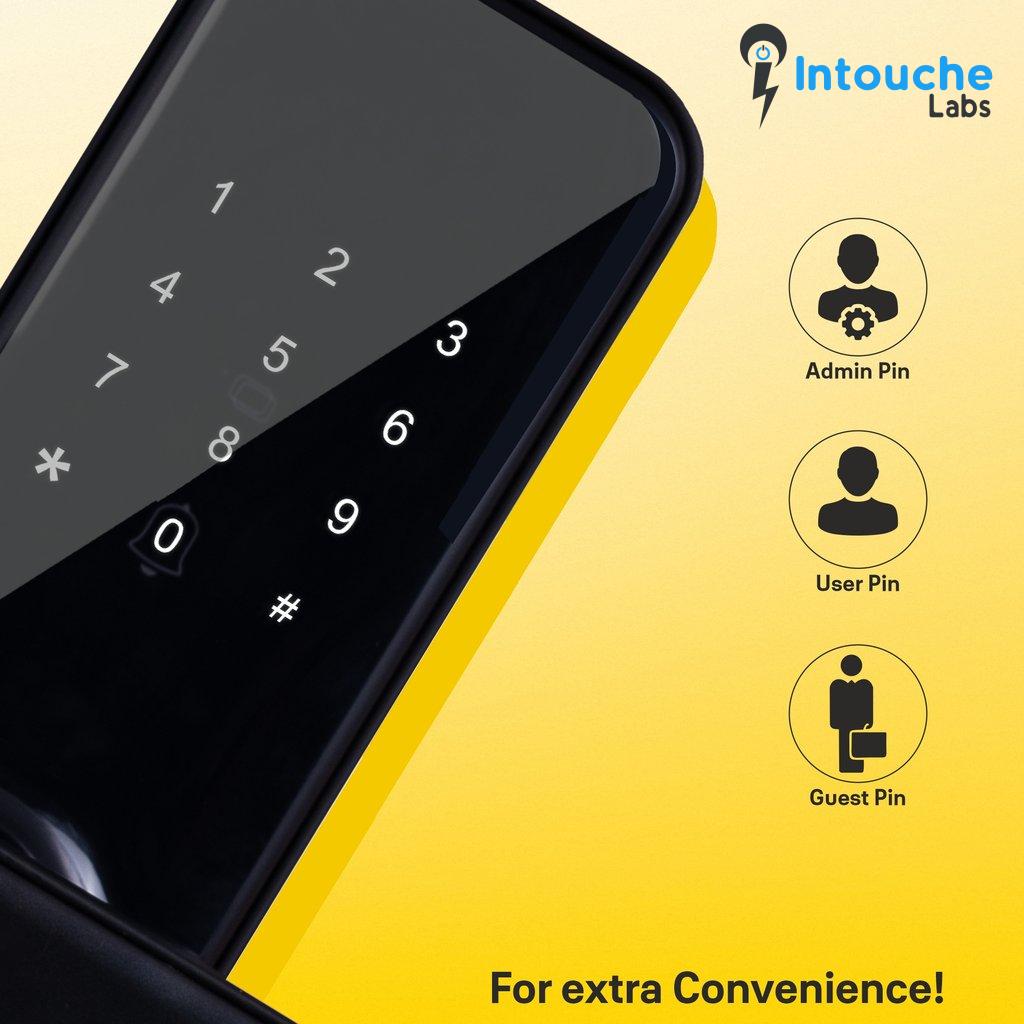 YDME50Pro Smart Door Lock, Black, PIN, RFID, Manual Key Access - Image 5