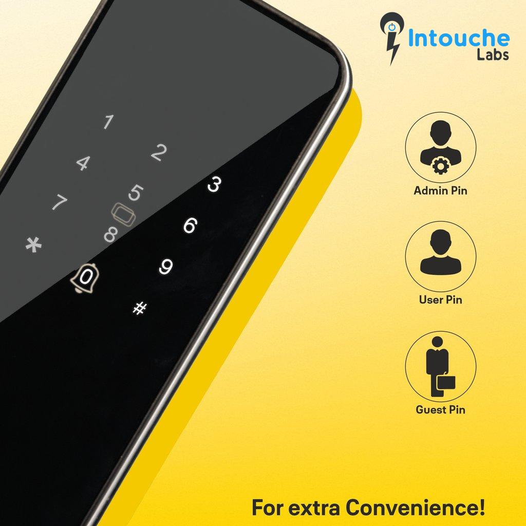 YDME100NxT Smart Door Lock, Black, Fingerprint, PIN, RFID, Manual Key Access - Image 5