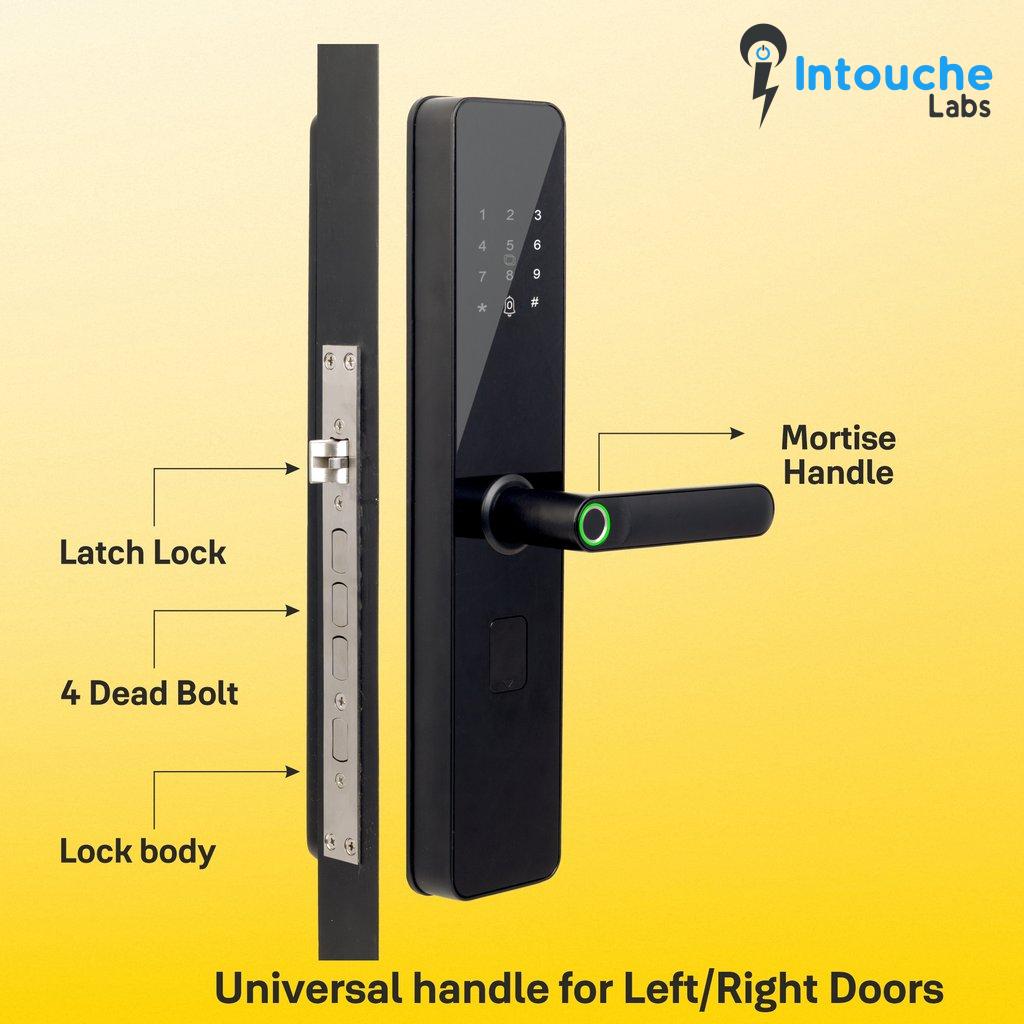 YDME100NxT Smart Door Lock, Black, Fingerprint, PIN, RFID, Manual Key Access - Image 2