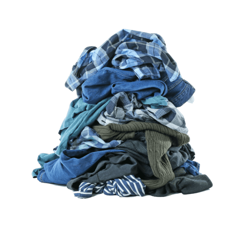 A pile of laundry with transparent background
