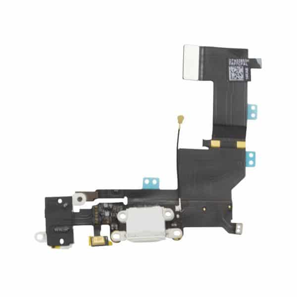 iPhone 5s Ladeport, Mikrofon, Audiojack Flex Kabel Hvit