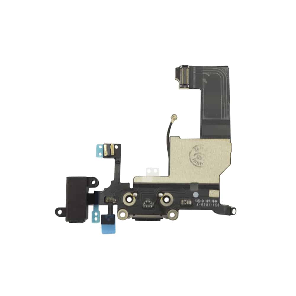 iPhone 5 Ladeport, Mikrofon og Audio jack Flex Kabel - Svart. iPimp.no