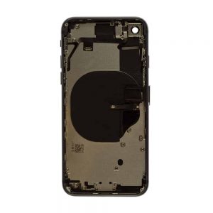 iPhone 8 baklass med ramme - svart