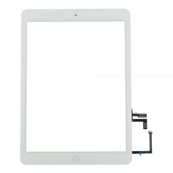 iPad Air 1 Glass Og Touch Med Lim Og Hjem Knapp - Hvit
