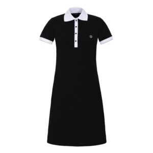 BLACK POLO DRESS WITH WHITE COLLAR BY IVANELLI