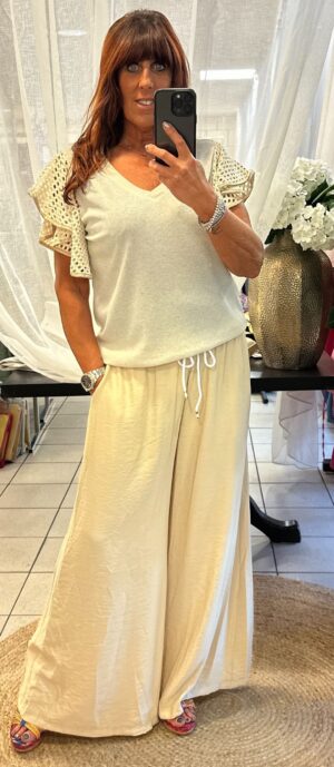 Sale- Straightbroek Kendra Beige