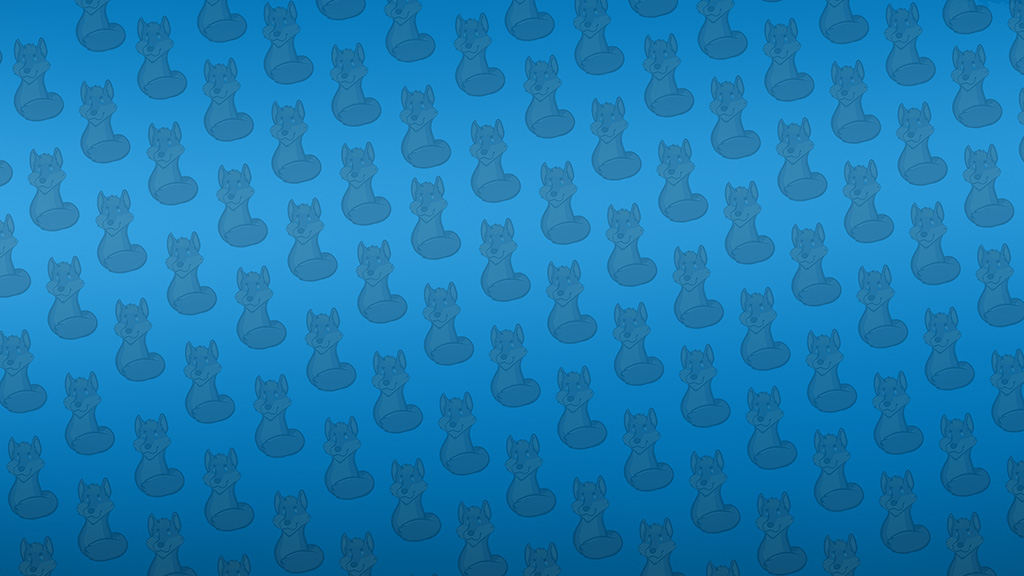 banner image of a blue background with a chibi design jakken