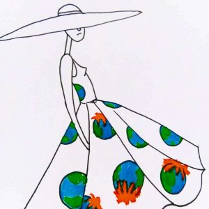 Inktober thema Pattern over patroon voor een Warme-aarde jurk