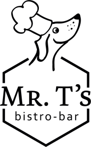 Logo Mr. T's bistro-bar in zwart wit