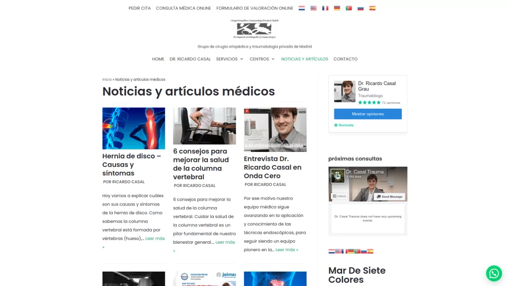 Página web para médicos noticias