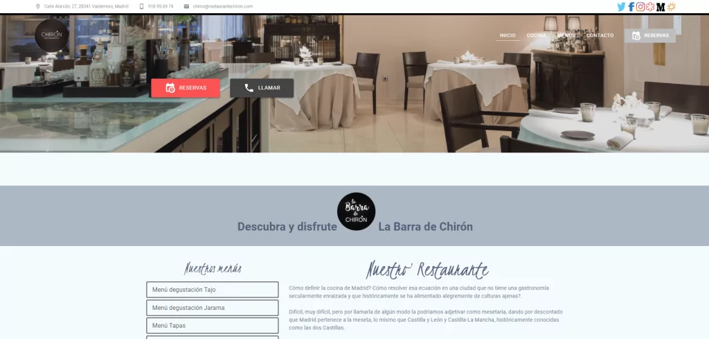 Diseño web para restaurante 1