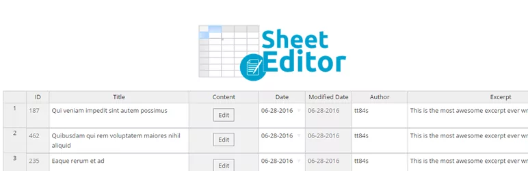 Plugin WooCommerce Bulk Edit Products – WP Sheet Editor 