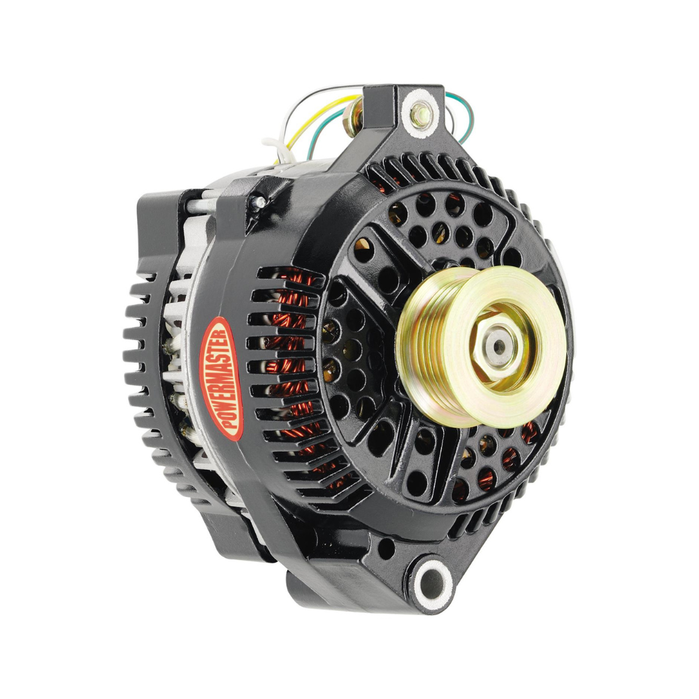 High Output 200 Amp One Wire Alternator - Black, V-Belt, For