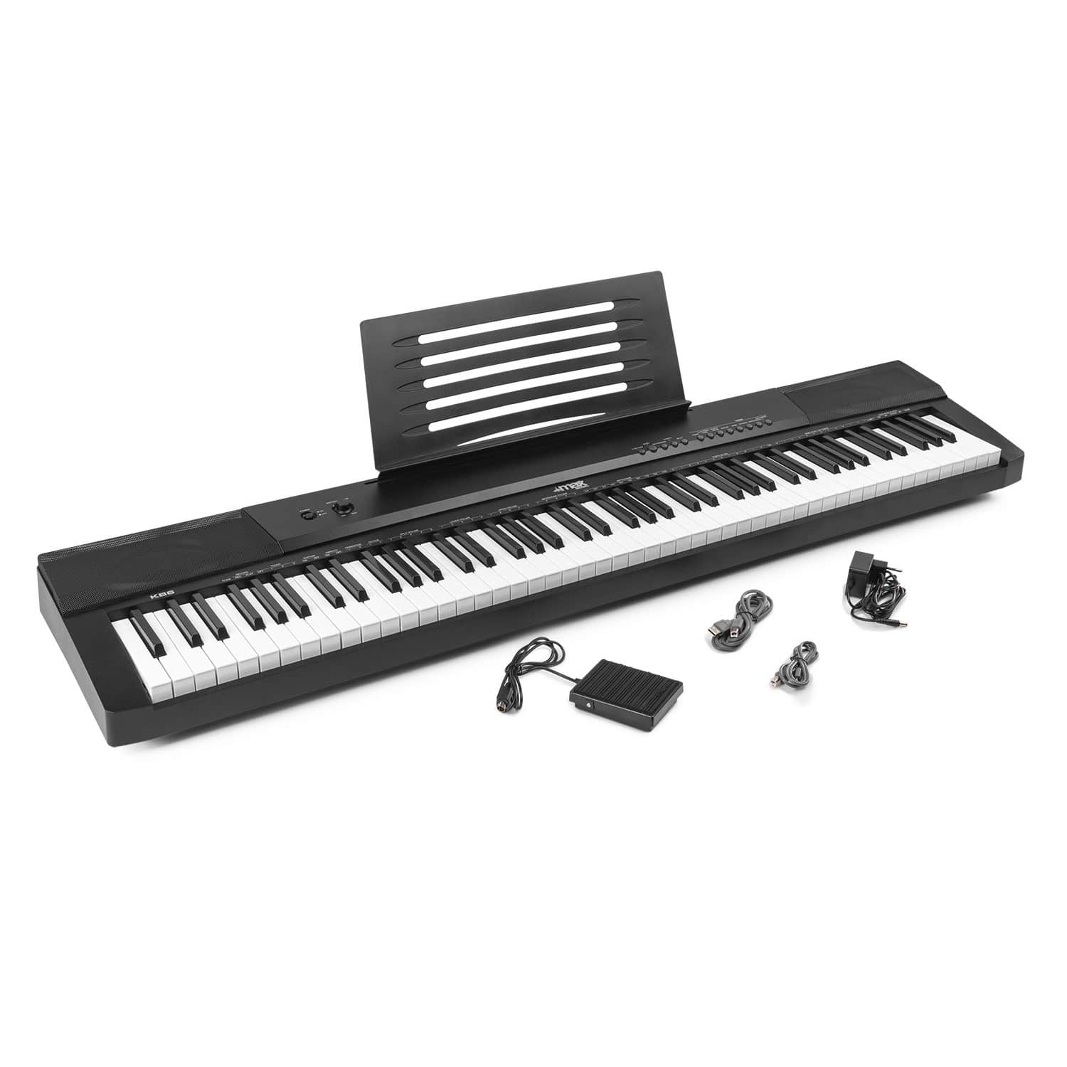MAX KB6 Digitalt Piano 88 anslagskänsliga tangenter och inbyggda högtalare  – JD music