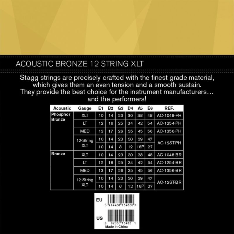 STAGG Bronssträngar till 12-strängad akustisk gitarr