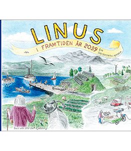 Linus i framtiden år 2039. Omslagsbild.