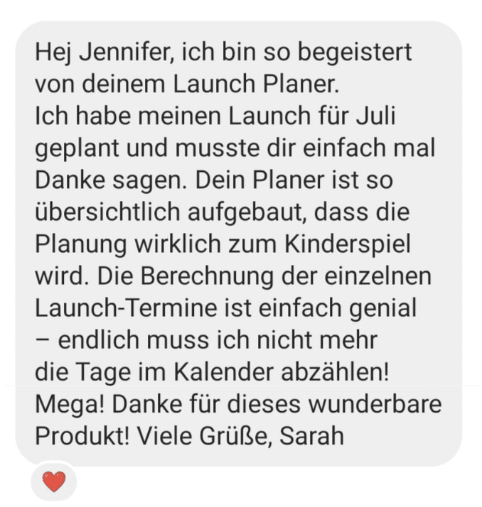 Launch Planer - Testimonial