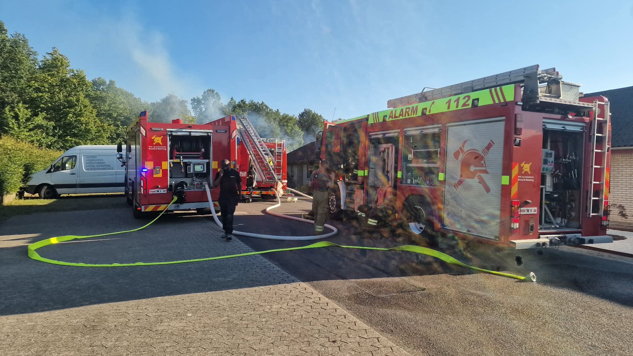 Voldsom brand i et hus i Næstved