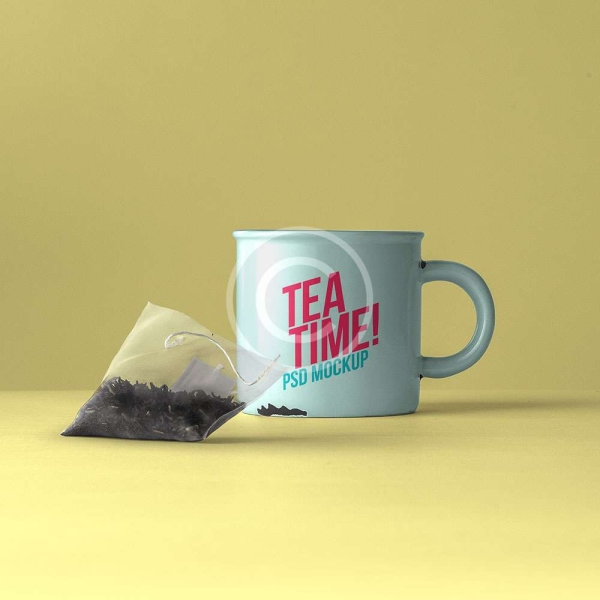 Blue "tea time" mug