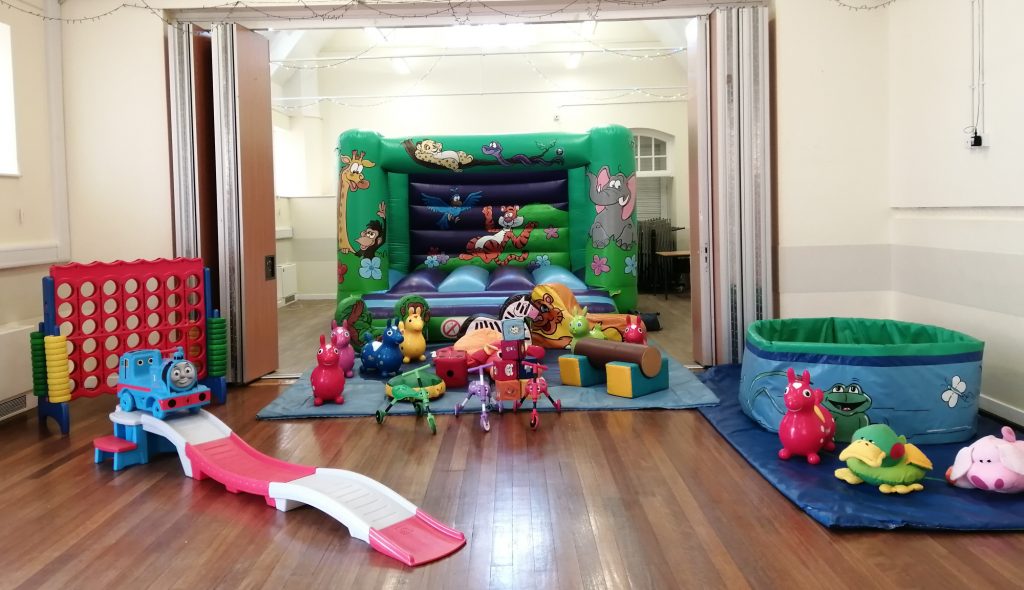 Jungle design bouncy castle on hire at Woolston Community centre, Southampton