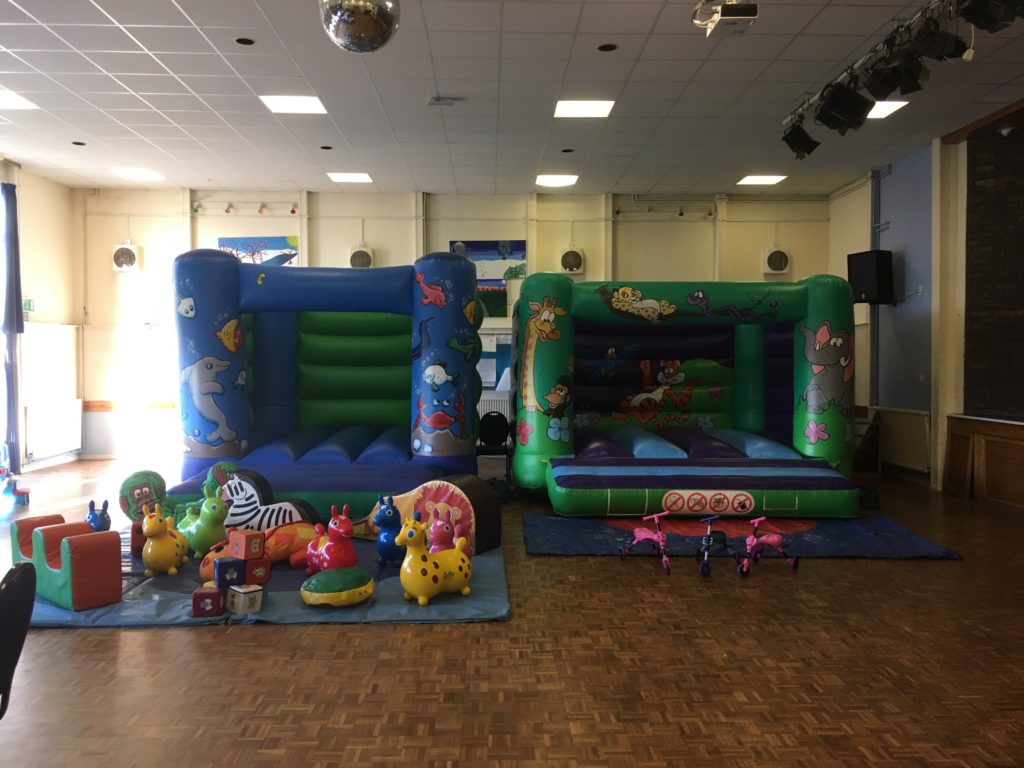 Jungle and Sealife Bouncy Castles for Hire at Swanmore Community Centre, plus Soft Play