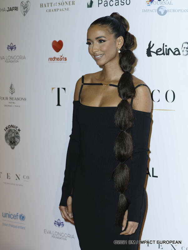 Flora Coquerel (Miss France 2014)lors de la 10ème édition du Global Gift Gala au Four Seasons Hotel George V à Paris