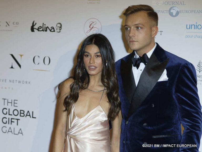 Lorena Medina et Ksanoff lors de la 10ème édition du Global Gift Gala au Four Seasons Hotel George V à Paris