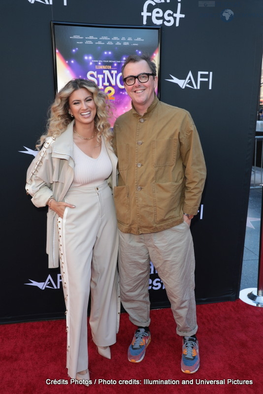 Tori Kelly and Writer/Director Garth Jennings arrive as Illumination Entertainment and Universal Pictures presents the AFI premiere of SING 2 at TCL Chinese Theater in Hollywood, CA on Sunday, November 14, 2021.(photo:Alex J. Berliner/ABImages)