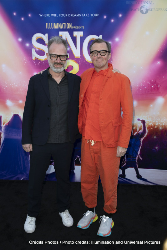 Composer Joby Talbot and Director/Writer Garth Jennings attend as Illumination and Universal Pictures celebrate the Premiere of SING 2 at the Greek Theater in Los Angeles, CA on Sunday, December 12, 2021(Photo: Alex J. Berliner/ABImages)
