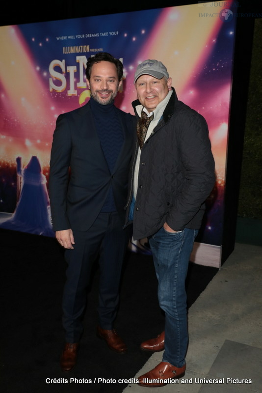 Nick Kroll and Producer Chris Meledandri attend as Illumination and Universal Pictures celebrate the Premiere of SING 2 at the Greek Theater in Los Angeles, CA on Sunday, December 12, 2021(Photo: Alex J. Berliner/ABImages)